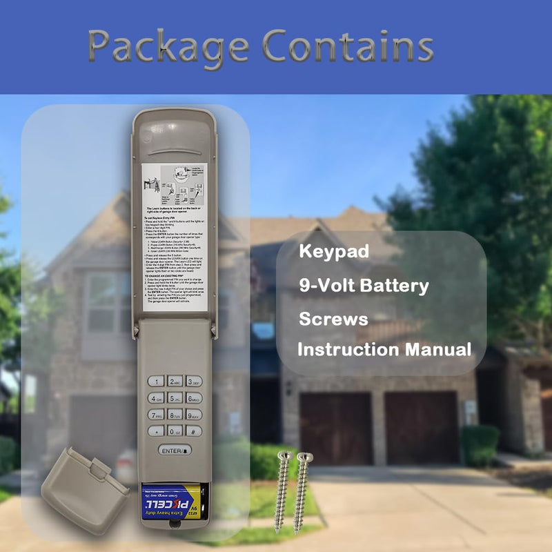 [Australia - AusPower] - Universal Garage Door Opener Keypad, Compatible with liftmaster/Chamberlain/Craftsman Opener with Red/Orange, Yellow, Purple, Green Color Learn Button, Replace G940EV-P2, 878max, 877max, 877LM 