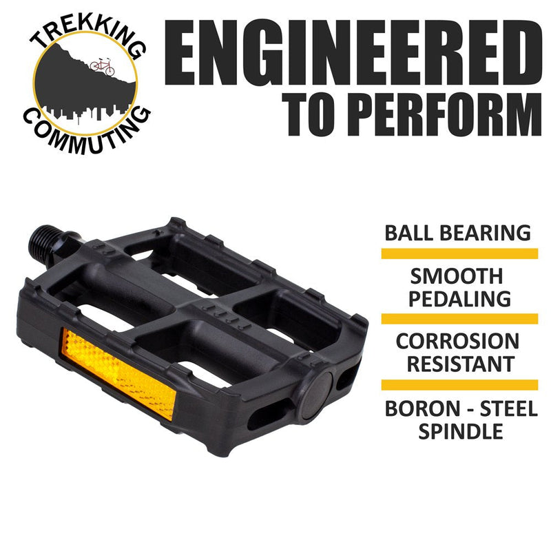 [Australia - AusPower] - BV Bike Pedal Set, Bicycle Pedals, 9/16-Inch Boron Steel Spindle, Pair 