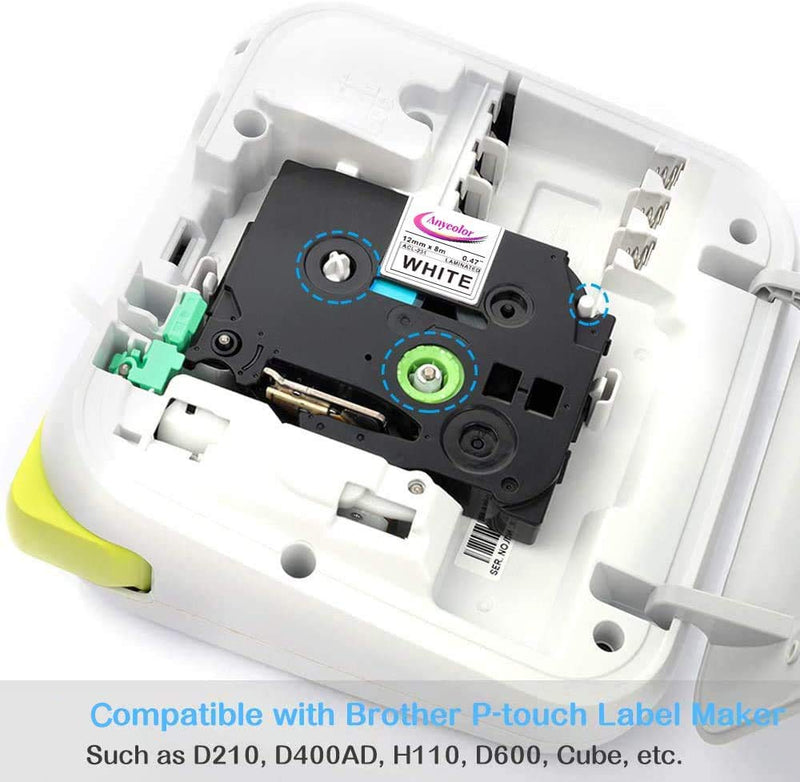 [Australia - AusPower] - Anycolor Compatible Label Maker Tape 12mm 0.47 inch Laminated Tape TZe-231 TZ-231 TZe231 Black on White for Brother P Touch TZe Label Maker D210 H110 D600 D400 1880 1280 D200 H100, 4-Pack 