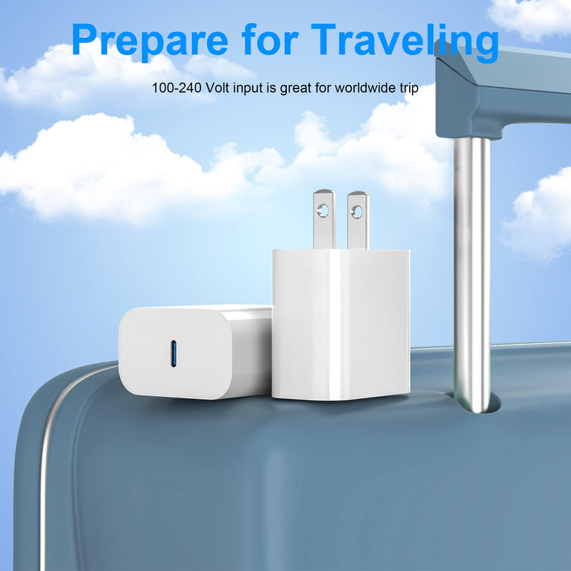 [Australia - AusPower] - Apple iPhone 14 13 Fast Charging Block 20W USB C Wall Charger Plug Blocks with PD 3.0 Type C Adapter for iPhone 14/14 Pro/14 Plus/14 Pro Max/13/12/11 Pro Max/Pro/Mini/Xs Max/XR/X, iPad Pro/(White) 