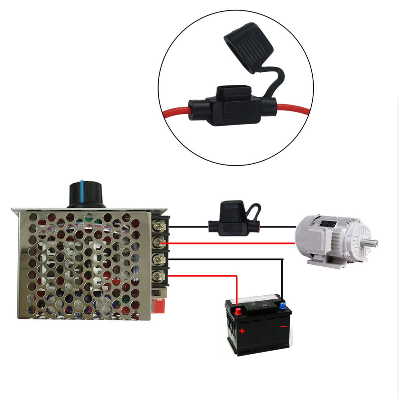 [Australia - AusPower] - Proshopping DC 7-70V 30A PWM Motor Speed Controller, 12V 24V 36V 48V Mini Control Switch, Adjustable Regulator with 30 Amp Fusefor - for Electric Motor, Brush Car, Generator, Fan, Powerwheels 