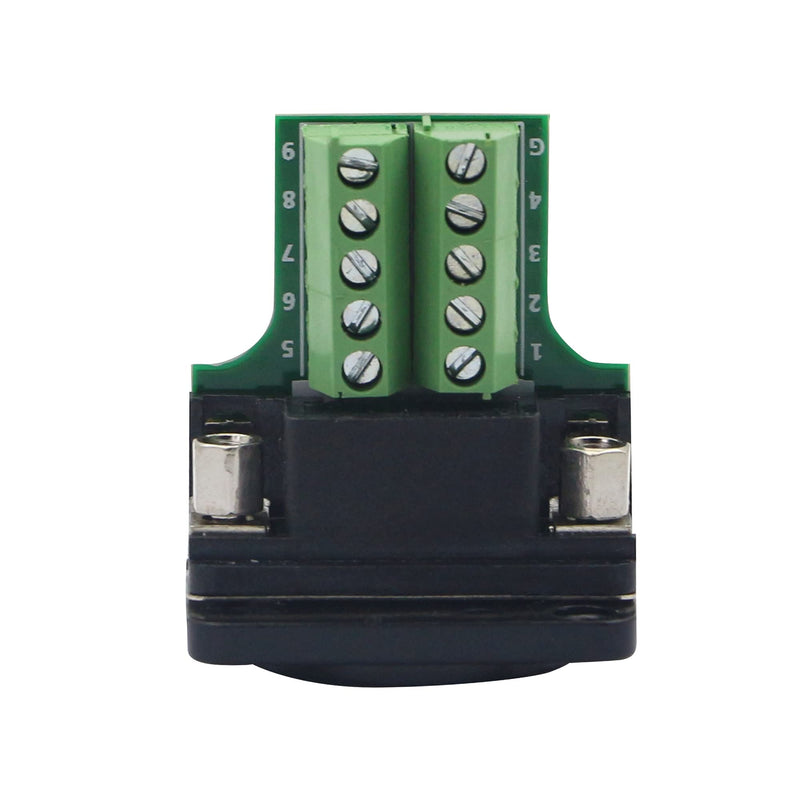 [Australia - AusPower] - QIANRENON DB9 Panel Mount Terminal RS232 Serial to Terminal Female Adapter Connector Breakout Board, 9 Pin Welding-Free D-Type Connector,Black 