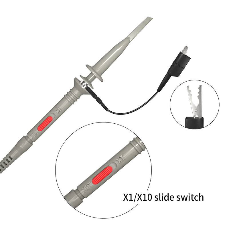 [Australia - AusPower] - Goupchn Universal P6100 Oscilloscope Clip Probes 100MHz with Accessories Kit 1X 10X 2 Pack 100Mhz 2PCS 