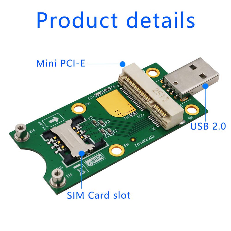 [Australia - AusPower] - Mini Pcie USB Adapter SIM to USB Adapter with SIM Card Slot for WWAN/LTE Module 