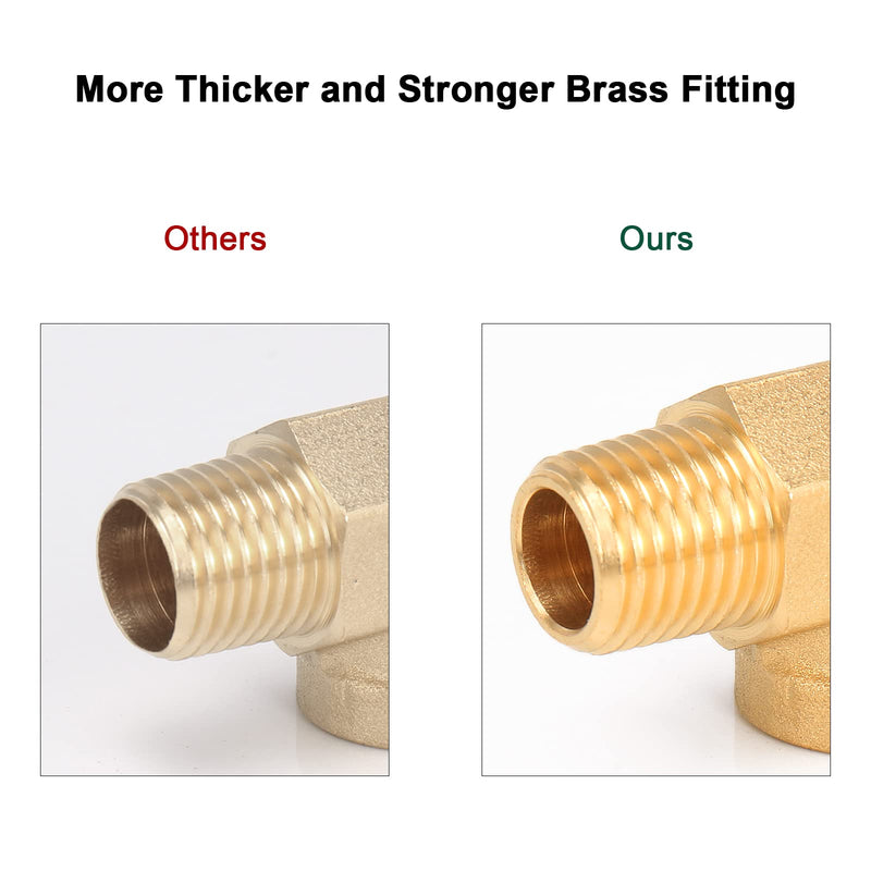 [Australia - AusPower] - BathAce 90 Degree Brass Barstock Street Elbow, Thread-Good Airtightness Heavy Brass Pipe Adapter Fittings, 2 Pack (1/2 NPT Male Pipe to 1/2 NPT Female) 1/2 NPT Male Pipe to 1/2 NPT Female 