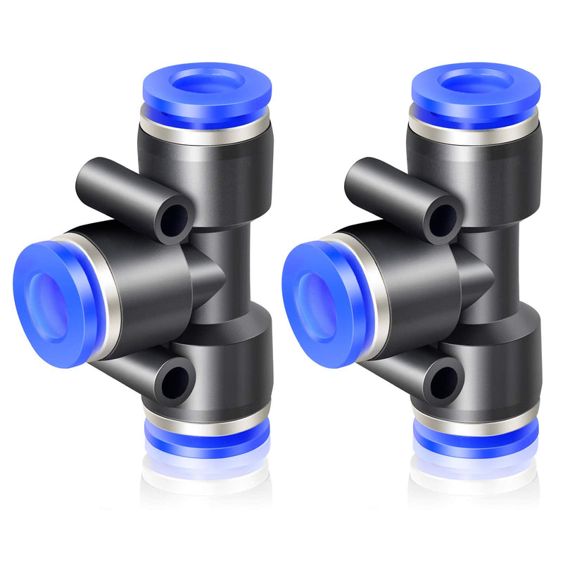 [Australia - AusPower] - TAILONZ PNEUMATIC Blue 3/8 inch OD Tee Plastic Push to Connect Fittings 3 Ways Tube Connect Push Fit Push Lock PE-3/8(Pack of 10) 3/8"OD 