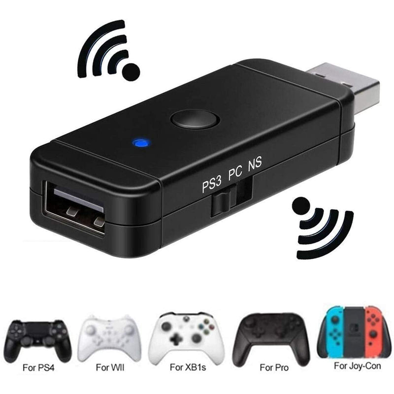 [Australia - AusPower] - Controller Adapter USB for N-Switch PS3 PC, Dongle Bluetooth Compatible with PS5/ PS3/ PS4/ Xbox 360/ Xbox One X/ Wii U Pro/ Windows PC/ Switch Pro Controller Converter Adapter 