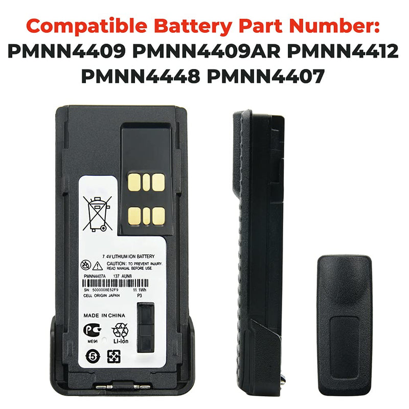 [Australia - AusPower] - 7.4V 1800mAh PMNN4407A Battery for Motorola XPR3300 XPR3500 XPR7350 XPR7380 XPR7550 XPR7580 GP338D DP4600 XiR P8668 APX 2000 Two Way Radio Replacement Battery 