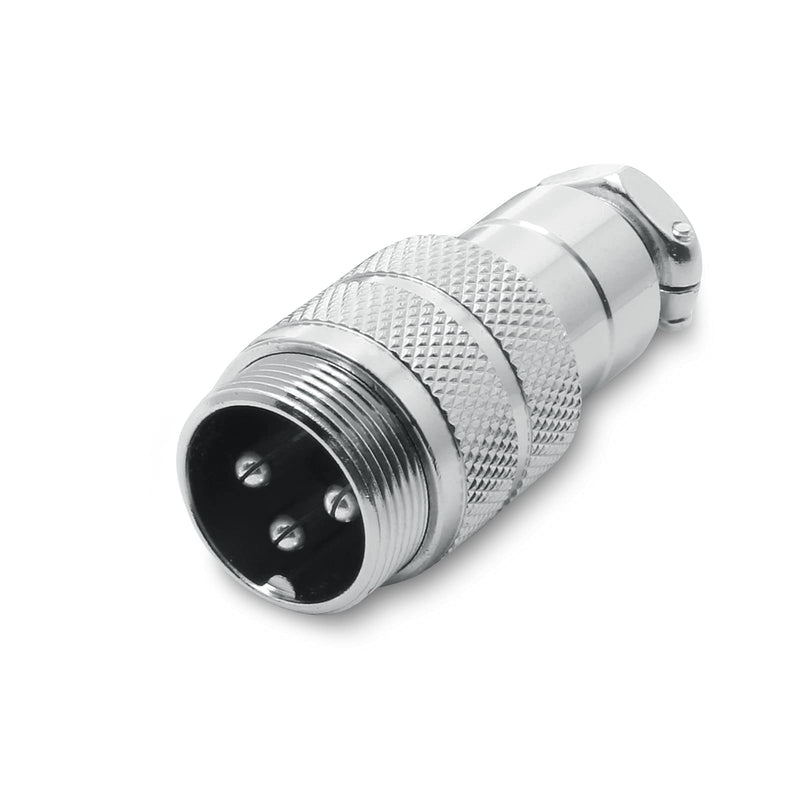 [Australia - AusPower] - Eilumduo 2 Sets Aviation Connector 3P 10A GX20-3 Waterproof Metal Male Female Wire Panel Power Chassis Fittings Connector Aviation Plug Silve 