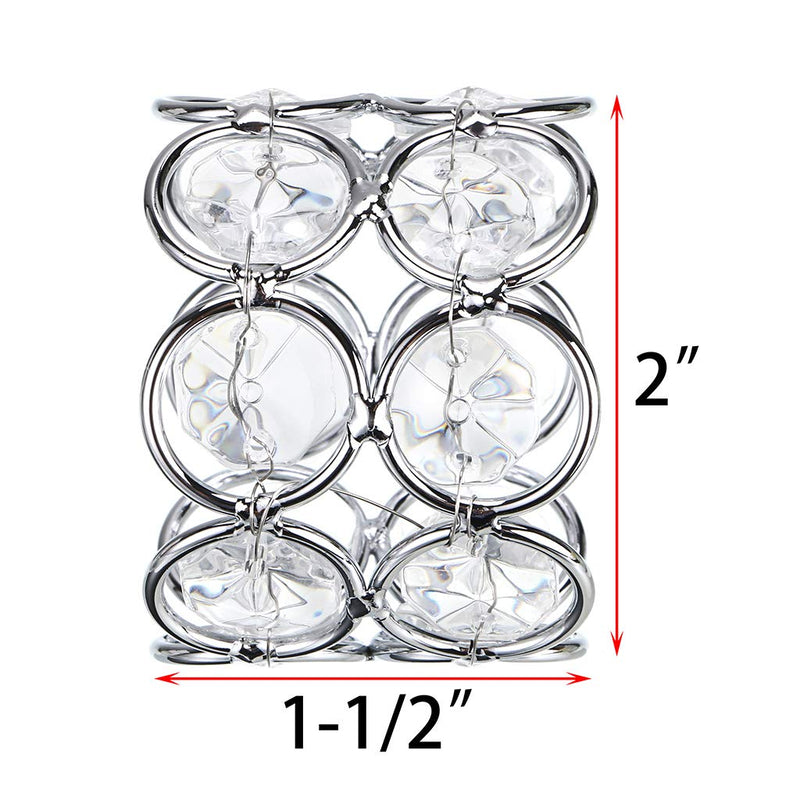 [Australia - AusPower] - OwnMy Set of 12 Crystal Beads Napkin Rings Handcraft Sparkly Elegant Napkin Holders for Wedding Party Dinner Table Decor (Silver Tone) Silver Tone 