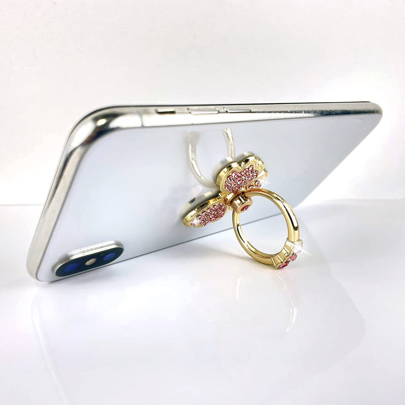 [Australia - AusPower] - Cell Phone Ring Kickstand,360 Degree Rotating Ring Kickstand with Rhinestone Enamel Craftsmanship,Compatible with Smartphones (Butterfly) Butterfly 