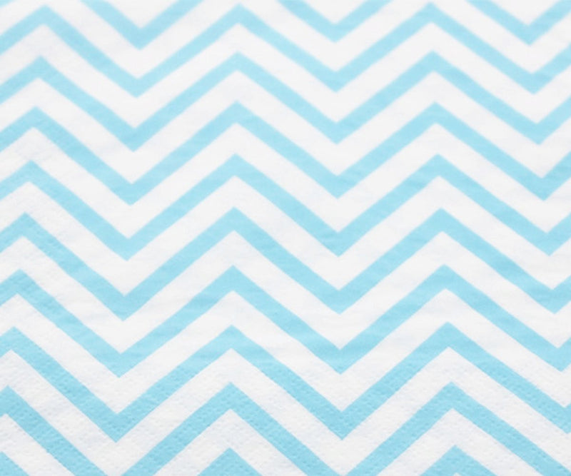 [Australia - AusPower] - Anyneo Striped Chevron Polka Dot Blue Paper Beverage Napkins 60 Count 60 Count (Pack of 1) 