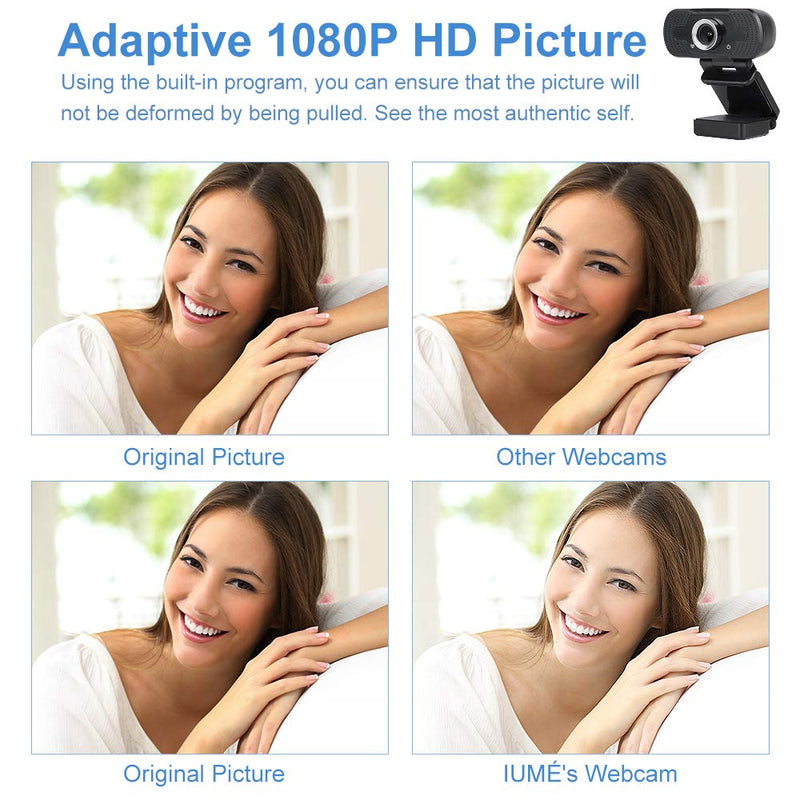 [Australia - AusPower] - Webcam with Microphone 1080p, HD Webcam Streaming Computer Web Camera-USB Computer Camera for PC Laptop Desktop Video Calling, Conferencing and Gaming Live 