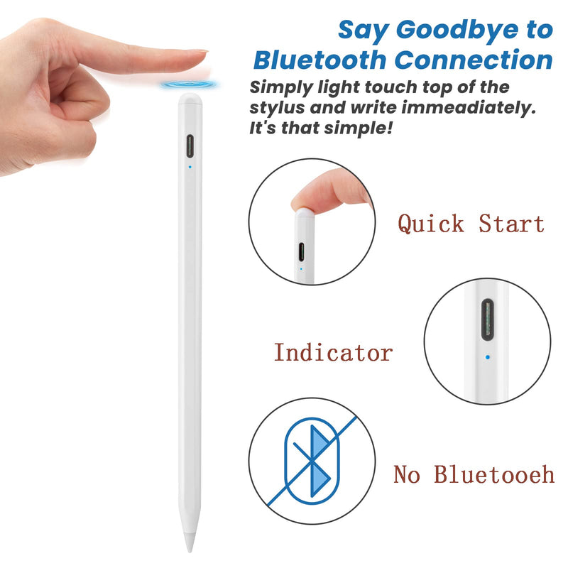 [Australia - AusPower] - Active Stylus Pen for Amazon Kindle Fire HD 8 Plus,New Plastic Point Tip with Precise and Accurate Drawing Pencil Compatible with Amazon Kindle Fire HD 8 Plus Stylus Pencil,White White 