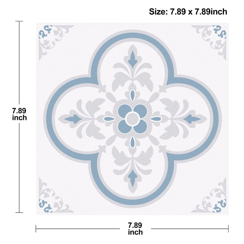 [Australia - AusPower] - Peel & Stick Floor Stickers 8"x8" Self Adhesive, Suitable for Wall, Floor, Kitchen, Bathroom, Pet House, Fireplace 10 Sheets Wall Decorative Decals (8x8 inches, Blooming Flowers, 10) 