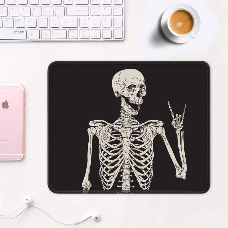 [Australia - AusPower] - Auhoahsil Mouse Pad, Funny Skull Design Anti-Slip Rubber Mousepad with Durable Stitched Edge for Gaming Office Laptop Computer Men Women Kids, Cute Custom Pattern, 9.8 x 7.9 in, Smile Skull Love You 