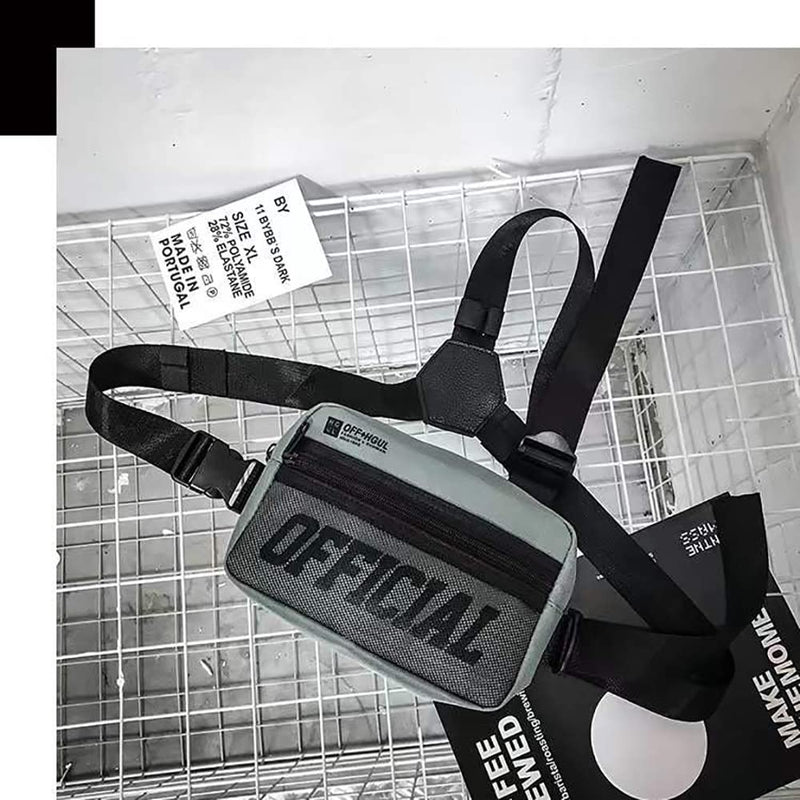 [Australia - AusPower] - Armiya Universal Hands Free Chest Bag Utility Rig Walkie Talkie Harness Pocket Pack Radio Holster Holder for Men Women gray 