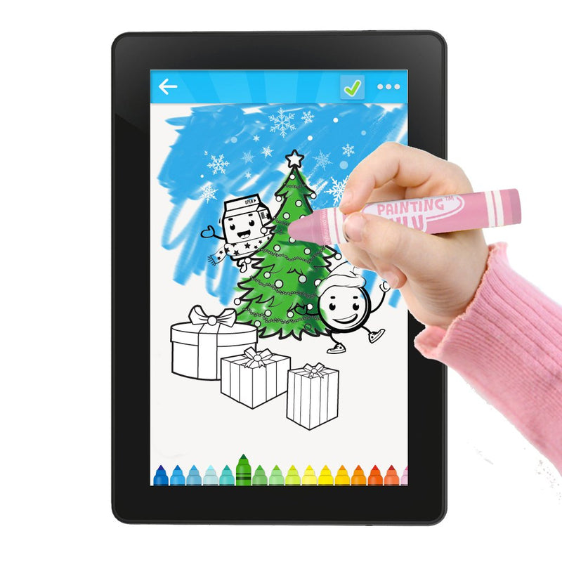 [Australia - AusPower] - Stylus Crayon - Pink Stylus Pen for Touchscreen Tablets & Smartphones. Coloring App Included! 
