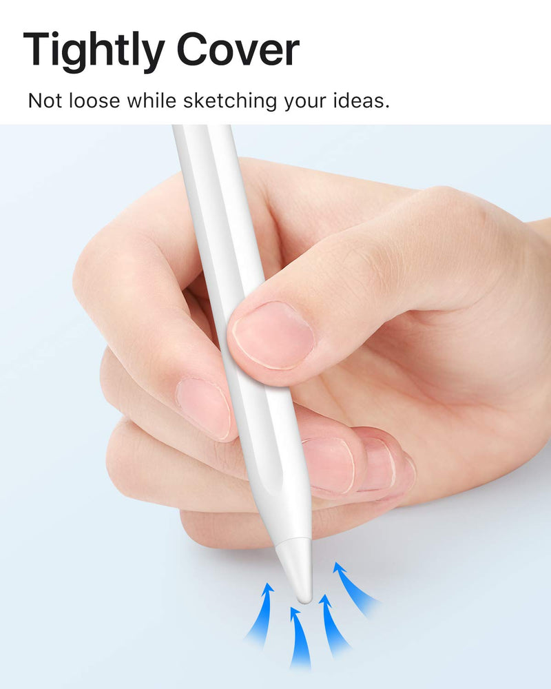 [Australia - AusPower] - MoKo [10 Pack Pencil Tips Cover Fit iPad Pencil, Compatible with Apple Pencil 1st Gen/Pencil 2nd Generation, Pen Nibs Cover for Drawing Writing Anti-Slip Silicone Lightweight Protective Case, White 
