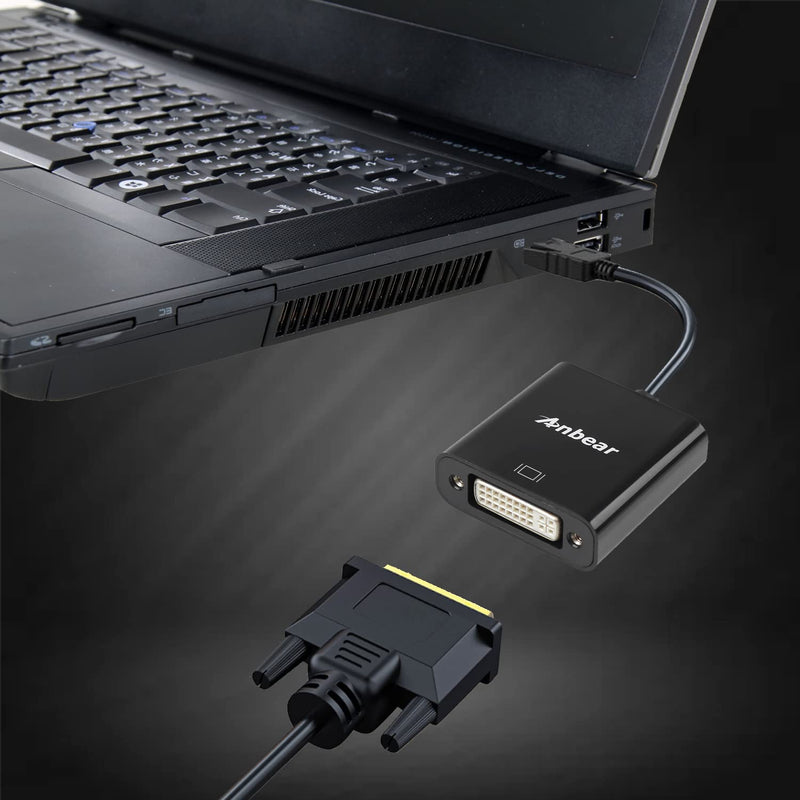 [Australia - AusPower] - DisplayPort to DVI Adapter,Anbear Display Port to DVI-D Adapter (Male to Female) Compatible with Computer,Desktop,Laptop,PC 1 Pack 