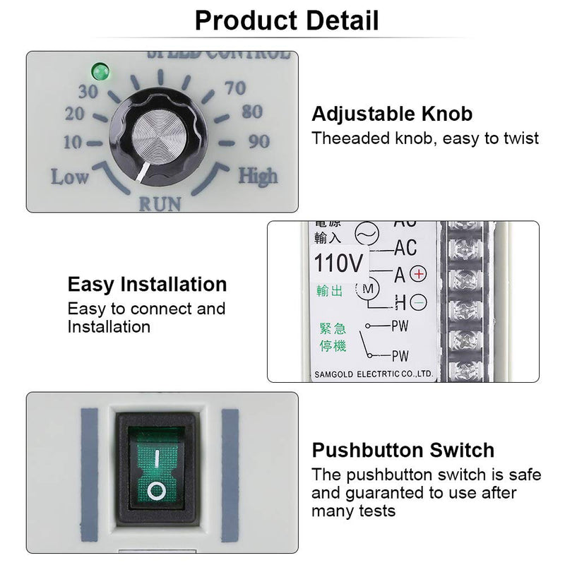 [Australia - AusPower] - DC Motor Speed Controller, 24V-90V Adjustable Single Phase Motor Speed Controller for 24V, 36V, 90V DC Motors (1pc) 