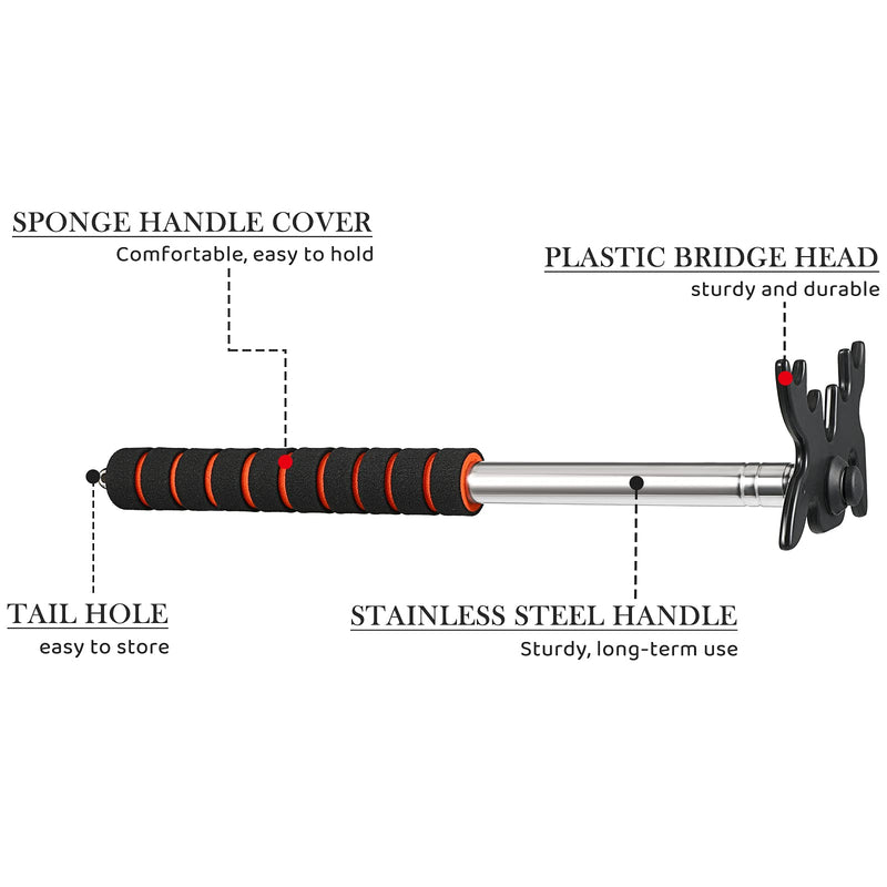 [Australia - AusPower] - Skylety Retractable Billiard Cue Stick Bridge with Bridge Head, Billiard Pool Cue Accessory for Pool Table, Plastic Bridge Head 