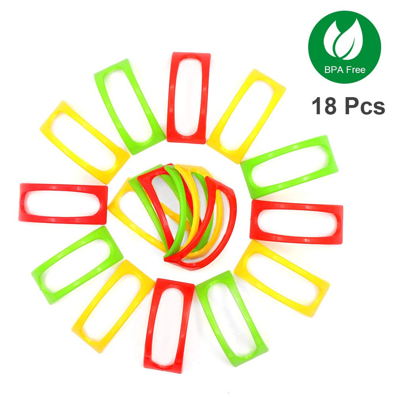[Australia - AusPower] - Taco Holder Stands Set of 18, BPA Free Taco Holder for Microwave and Dishwasher Taco Tray Taco Shell Holder Rack for Taco Tuesday Taco Bar Taco Party Supplies by ForTomorrow (Red,Yellow,Green) 