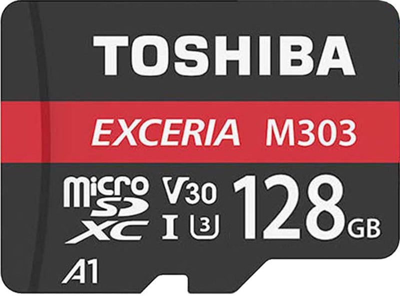 [Australia - AusPower] - Toshiba 128GB 128G EXCERIA M303 with SD Adapter microSDXC UHS-I U3 Card 4K Class10 V30 A1 microSD micro SD Card Memory Card Read 98MB/s Write 65MB/s ( THN-M303R1280A2 ) 