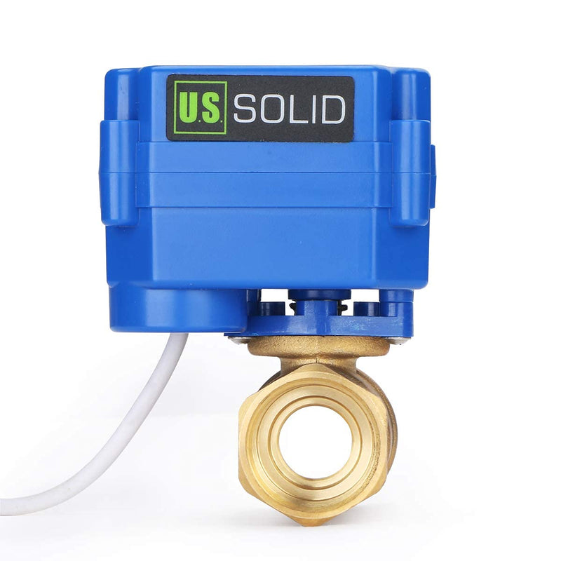 [Australia - AusPower] - Motorized Ball Valve- 3/4" Brass Ball Valve with Standard Port, 9-24V DC and 2 Wire Reverse Polarity by U.S. Solid 