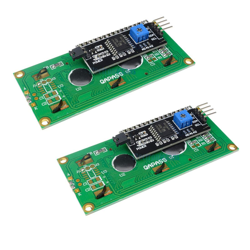[Australia - AusPower] - HiLetgo 2pcs HD44780 IIC I2C1602 LCD Display with IIC I2C TWI SPI Serial Interface Adapter 1602 LCD Display Blue Backlight for Arduino 