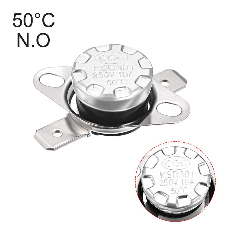 [Australia - AusPower] - uxcell KSD301 Thermostat 50°C/122°F 10A Normally Open N.O Adjust Snap Disc Temperature Switch for Microwave,Oven,Coffee Maker 5pcs 