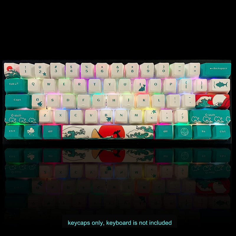 [Australia - AusPower] - SDYZ Custom Keycaps-Keycaps 60 Percent, Suitable for GK61/GK64/RK61/Anne/GH60 /ALT61 Mechanical Keyboards, 71 Key Set, OEM Profile PBT Keycaps (Coral Sea Keycaps) Coral Sea Keycaps 