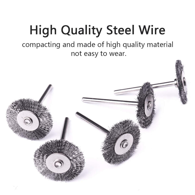 [Australia - AusPower] - ATOPLEE Wire Wheel Brush,20pcs 1 inch/25 mm Shank Cup Wheel Brush for Grinder Polisher Rotary Tools 