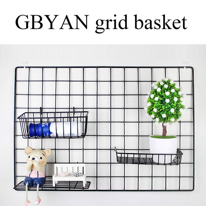 [Australia - AusPower] - GBYAN Wall Grid Accessories Wire Grid Baskets Shelf Organizer for Grid Panel Board, 2 Pack black 