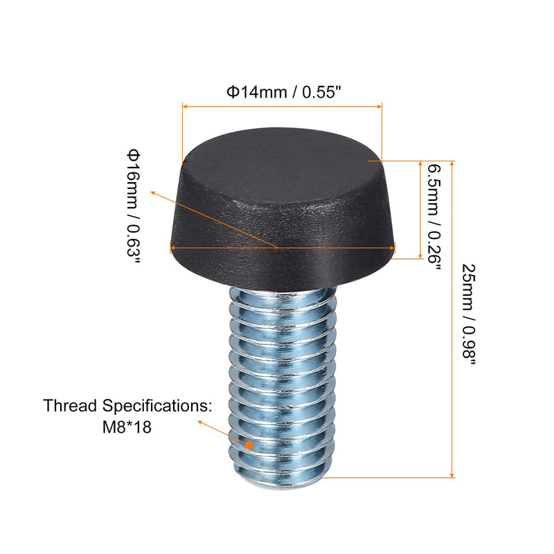 [Australia - AusPower] - uxcell Adjustable Furniture Feet, 8Pcs M8 Thread - Furniture Leveling Leg Screw in Threaded for Table, Chairs, Sofa, Wardrobe (Black) 8 