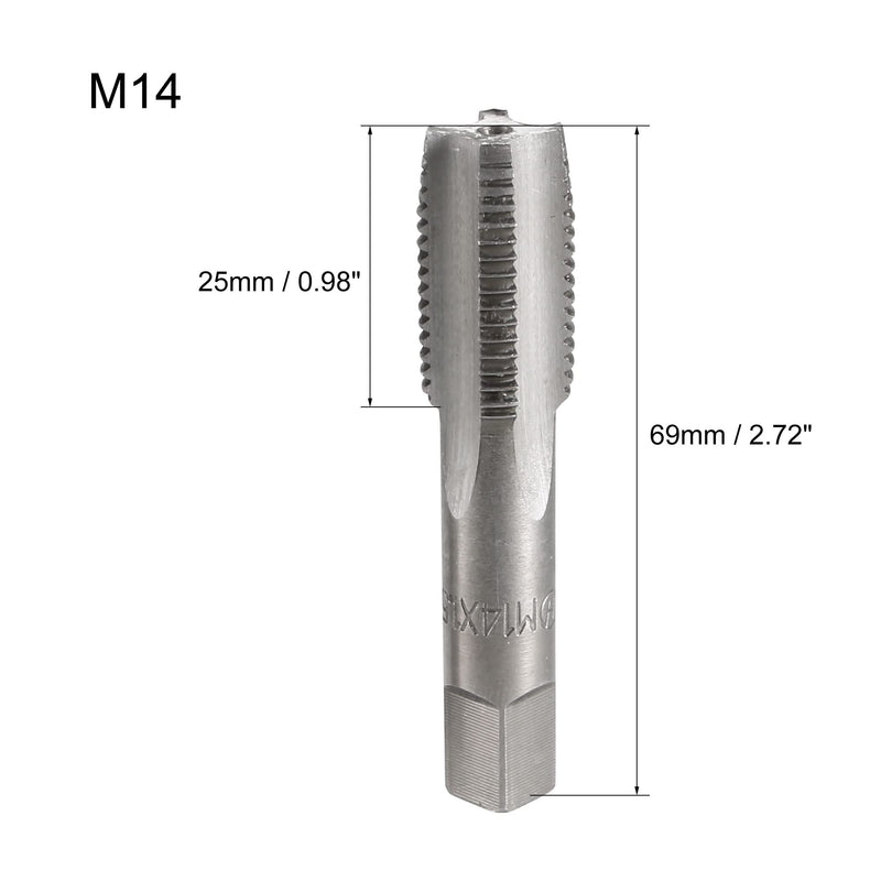 [Australia - AusPower] - uxcell Metric Hand Tap M14 Thread 1.5 Pitch 4 Straight Flutes H2 Alloy Tool Steel 1 Pair M14 x 1.5 