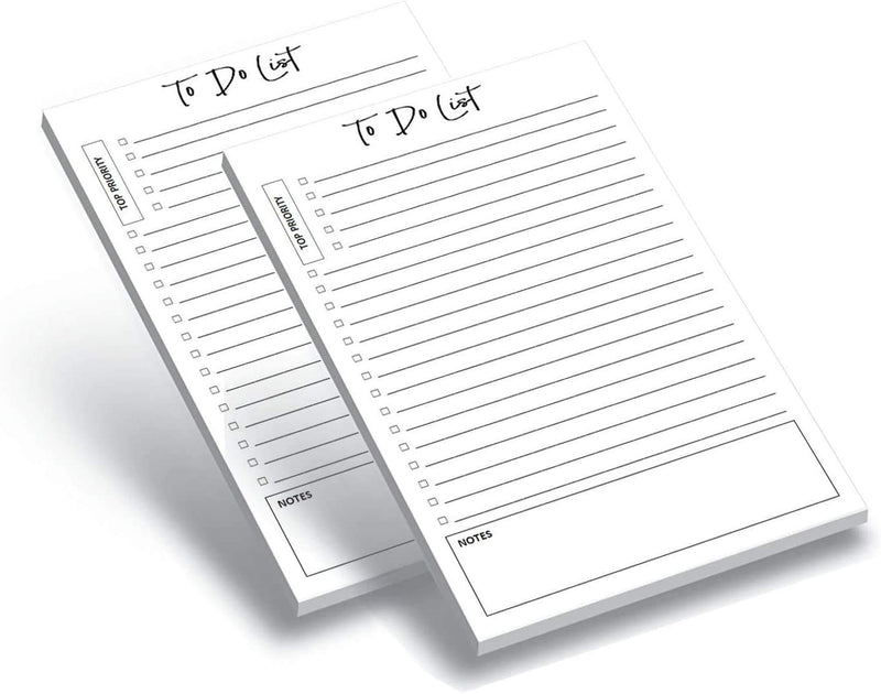 [Australia - AusPower] - TO DO List Notepads (2 Pack of 50 Pages), 100 Pages with Task Pads with Checklist, Priority & Notes Sections for Added Efficiency. A Planner for Organized People. 8.5"X 5.5" Sheets. Made in the USA. 