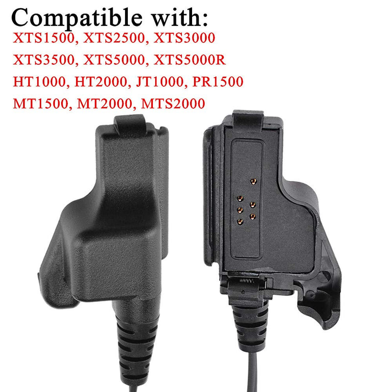 [Australia - AusPower] - AIRSN XTS2500 Earpiece for Motorola Radio XTS5000 XTS3000 Walkie Talkie with Acoustic Tube and Mic&PTT Surveillance Headset 