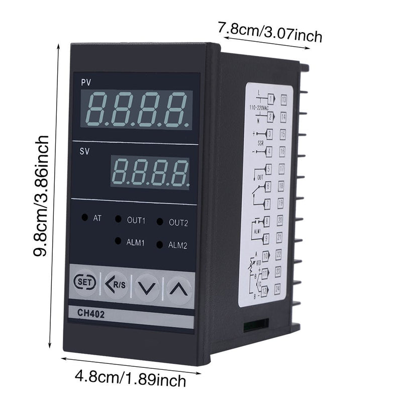 [Australia - AusPower] - CH402 AC85-264V High Precision Smart PID Temperature Controller Thermostat Relay TC/RTD Input 