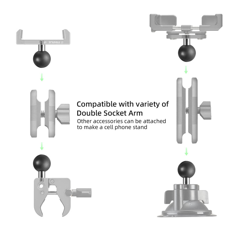 [Australia - AusPower] - FANAUE B-1 Ball Adapter with 1/4"-20 Threaded Post,Compatible with RAM Mounts B Size 1" Ball Components 1 Inch Ball 