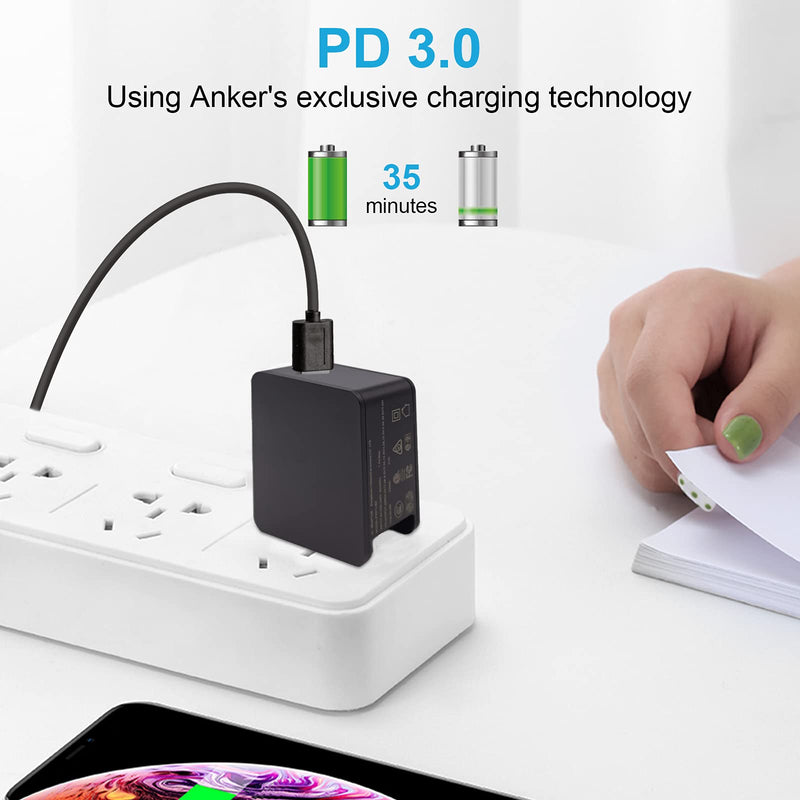 [Australia - AusPower] - USB C Power Adapter Charging Plug 60W USB C Charger USB C Power Supply PD 3.0 Compatible for iPhone 12, 12 Pro,12 Pro Max, 12 Mini, 11Pro, SE 2020, X, iPad Pro 2020, Galaxy S21, S20 （Black 