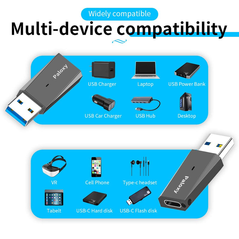 [Australia - AusPower] - [10Gbps] USB C Female to USB Male Adapter, 3.1 USB A to USB C Adapter,One-Sided SuperSpeed Data Sync & 100W Fast Charging - Compatible with Laptop, PC, Charger, Power Bank, Quest Link 