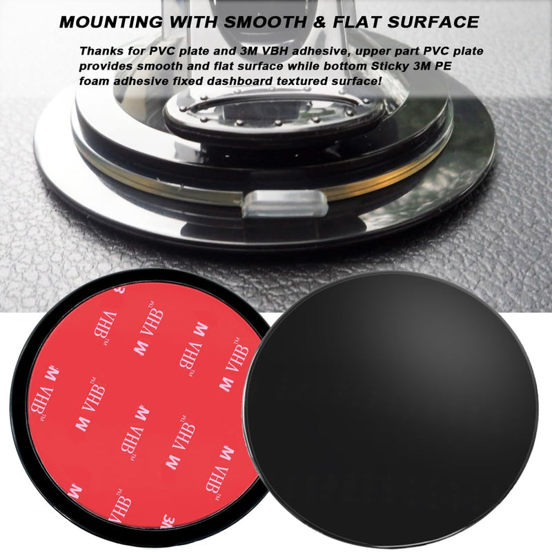 [Australia - AusPower] - 4 Pack 95mm Adhesive Dashboard Pad Mounting Disk, 3.74" Universal Suction Cup Mounting Disc for Suction Cup Phone Holder Mount Garmin GPS Magellan Sat Nav Dash Cam Bracket Stand Stick, Black 