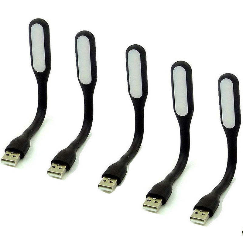 [Australia - AusPower] - (5 Pack) MaiJin Flexible Mini USB LED Light Lamp for Laptop Keyboard, Power Bank, Portable Night Light 