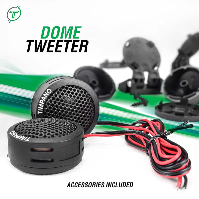 [Australia - AusPower] - Timpano TPT-ST1 Dome Tweeter, 1 Inch Tweeter Set for Car Audio, Angle or Surface Mount Tweeters, 4 Ohm Soft Dome 150 Watts Max Power Tweeter for Pro Car Audio (Pair) 