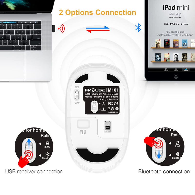 [Australia - AusPower] - FMOUSE Wireless Mouse Cute Silent Computer Mouse with USB Receiver & Cute Decoration, Wireless Bluetooth Dual Mode Mouse 1600 DPI Power Saving Less Noise, Portable Mouse for PC, Laptop, Desktop (Lion) Lion 