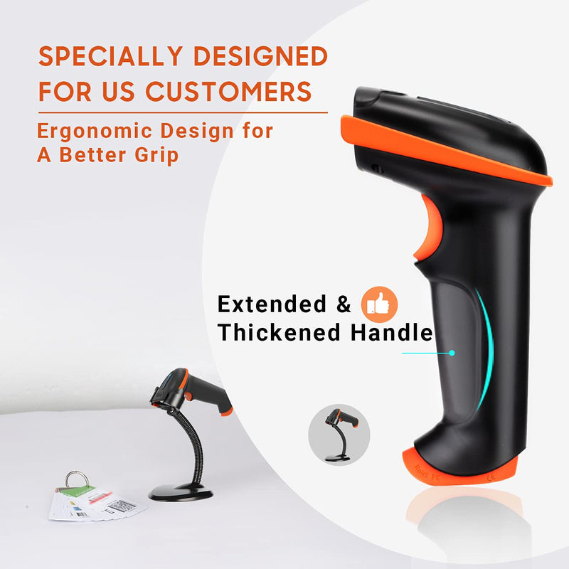 [Australia - AusPower] - Tera Barcode Scanner Wireless 1D Laser Cordless Barcode Reader with Battery Level Indicator, Versatile 2 in 1 2.4Ghz Wireless and USB 2.0 Wired with Stand Model 5100-Z 