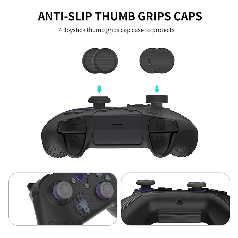 [Australia - AusPower] - Linkidea Handle Protection Cover Compatible for Luna Controller, Silicone Grips Sleeve Case for Luna Wireless Controller (Black) 