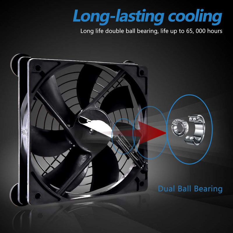 [Australia - AusPower] - SCCCF Dual 120mm USB Speed Control Fan, 5V Portable Cooling Fan for Flat-Screen TV Receiver Router DVR Playstation Xbox Computer Cabinet Cooler… 