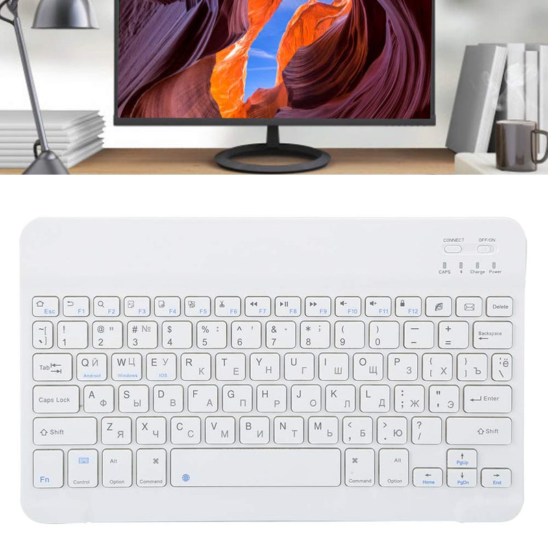 [Australia - AusPower] - 10-inch Keyboard, Wireless Bluetooth Computer Keyboard, Arabic, Available Spanish and Russian Languages, Compatible with Android, Apple, and Windows(Russian) 